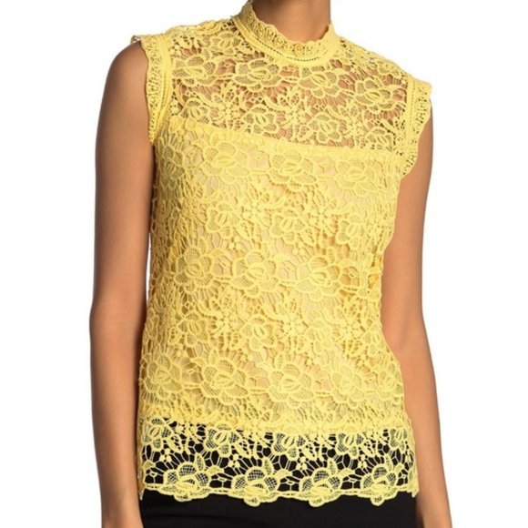 yellow lace blouse